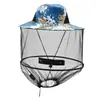 Chapéu de pescador anti-mosquito Campo ao ar livre Portátil Anti-abelha Chapéu Montanhismo Apicultura Acampamento Guarda-sol Pesca anti-sol Chapéu