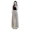Calça de terno feminina estilo coreano, relaxada e casual, para primavera e outono