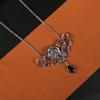 Colar com pingente de flor Halloween Flor preta Estilo europeu e americano Enfeite pendurado Diamante pendurado Pingente escuro gótico