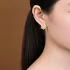 Seis pares de brincos redondos incrustados de jade branco Hotan estilo corte retrô concha pérola d'água banhados a ouro prata de lei 925