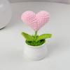 Produto Acabado: Planta de Girassol em Vaso Crochê Artesanal Transfronteiriço, Ornamento de Flor Artificial para Mesa, Presente para o Dia do Professor