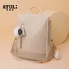 Mochila Casual para Mujer 202 Nueva de Cuero Suave de Aspecto Elevado Estilo Preppy Mochila Simple Moda Tendencia Bolsa de Viaje