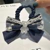 Diadema de Lazo de Vaquero Pasador de Perlas Pasador de Verano para Mujeres en la Parte Trasera de la Cabeza Pinza de Tiburón Avanzada Pinza de Presión con Temperamento