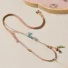 Nuevo cordón de cuero encerado estilo retro minimalista chino tejido a mano cordón para collar de múltiples tesoros cordón para colgar colgante de ágata y jade