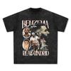 Estação independente de impressão de rap transfronteiriça, hip hop americano, bf street, manga curta, retrô, lavado, camiseta antiga, comércio exterior, atacado