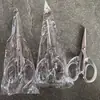 Tesoura Artesanal Transparente Fosca Fresca e Simples para Uso Estudantil DIY Segura Portátil Tesoura de Arte Pequena de Aço Inoxidável