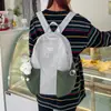 Mochila de Nylon Color de Contraste Estilo Universitario Casual para Estudiantes Mujeres 2025 Nueva Moda Pequeña para Viajes y Salidas