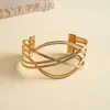 Pulsera Abierta Geométrica de Corte Cruzado Estilo Metal Europeo y Americano, Pulsera de Moda de Nicho Transfronteriza, Joyería de Mano Simple de Gama Alta para Mujeres