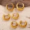 Novos Brincos de Argola Geométricos de Verão de Alta Qualidade Estilo Ins Cool Aço Inoxidável Banhado a Ouro 18K Brincos Simples para o Dia a Dia