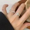 1491 K-Style Ins Niche Diseño de Lujo Accesible Nudo de Agua Alcalina Anillo de Croissant Plata de Ley S925 Anillo de Moda de Plata para Mujer