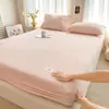 Nueva ropa de cama suave para dormitorio de estudiantes, sábana individual de color liso de terciopelo de leche - serie hogar