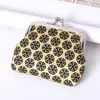 Mini Billetera de Metal con Patrón Geométrico Retro, Pequeña Cartera para Guardar Monedas y Llaves de Mujer, Bolsa de Regalo para Eventos