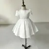 Vestido para Niña 2026 Blanco Manga Larga Vestido de Princesa para Niña Pequeña de Un Año Traje para Anfitrión Desfile de Moda Dulce