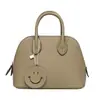 Couro Bovino de Primeira Camada do Togo ~ Mini Bolsa Concha Bolide Couro Genuíno Bolsa de Boliche Ombro Transversal Bolsa de Mão Versátil