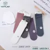 Jilin Luren Produz Meias Arrastão de Borda Enrolada Primavera e Outono 6025, Meias Casuais Finas Femininas, Meias Femininas de Algodão
