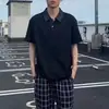 Camisa Polo Falsa de Dos Piezas de Manga Corta Transfronteriza para Hombre, Camiseta de Verano Estilo Americano con Retazos y Cuello Campana, Top de Manga Media Pesado Fresco y Elegante
