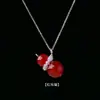 Cadena de Clavícula de Calabaza de Bola de Cristal Natural Transfronteriza Colgante de Bola de Ágata de Cristal Collar Joyería para Mujer Venta al por Mayor