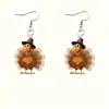 Brincos de Peru de Ação de Graças Transfronteiriços Brincos Pingente de Acrílico Vintage Adequados para Acessórios de Festa de Celebração de Feriado para Senhoras