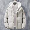 Ropa falsa de dos piezas acolchada de algodón para hombre, chaqueta gruesa y cálida de invierno, holgada de talla grande, moderna y guapa con capucha, chaqueta de algodón acolchada tipo pan