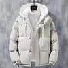 Ropa de Algodón Falsa de Dos Piezas para Hombre Invierno Nueva Moda Marca Abrigo Holgado con Capucha Engrosado Cálido Ropa tipo Pan Abrigo para Estudiante