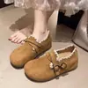Mules retro de color marrón con suela gruesa estilo Birkenstock para mujer, nuevo modelo de primavera 2026, con hebilla, para usar al aire libre, zapatos cerrados que aumentan la altura
