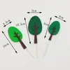 Enchufe para Pastel de Cumpleaños de Árbol del Bosque Verde Azul Amarillo Fieltro Árbol Mori Decoración para Hornear Tarjeta de Mesa de Postre