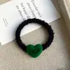 Cuerda para el pelo de felpa dulce con forma de corazón, banda elástica alta para el pelo, anillo para el pelo simple y duradero, cuerda para el pelo elegante de estilo coreano para niñas
