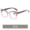 Gafas de Lectura Antiluz Azul Ojo de Gato de Moda Transfronterizas para Mujer Montura Grande Retro Estampado de Leopardo Gafas de Lectura HD de PC Gafas Florales Europeas y Americanas