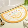 Tapete de Entrada Doméstico Absorvente Macio Imitação de Caxemira Desenho Animado Semideslizante para Banheiro Porta de Banheiro