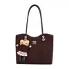 Bolsa de camurça de nicho para o dia a dia para mulheres, Nova bolsa tote retrô da moda 2026, Bolsa de ombro de grande capacidade para o trabalho
