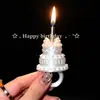 Anel de Vela Adereço de Aniversário Anel Sonhador para Bolo Joia Decoração Criativa de Aniversário Feito à Mão Textura 3D de Seda