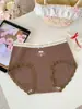 Roupa Íntima Plus Size A370 Lyocell Laço 10A Algodão Puro Forro Antibacteriano Cintura Média Respirável Shorts Triângulo para Meninas
