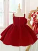 Vestido Infantil Novo Estilo 2026 com Saia Floral para Festa de Aniversário, Vestido Formal Infantil com Flores 3D, Vestido de Cumprimento de Ano Novo, Vestido de Princesa
