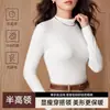Top Básico de Invierno y Otoño para Mujer de Canalé con Cuello Alto, Cuello Alto Pequeño, Ropa Interior Moldeadora Adelgazante, Top Cálido Versátil de Manga Larga para Mujer