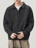 Muxi Ropa Otoño Tendencia Estilo Old Money Retro Camisa POLO de Dos Piezas Falsas con Cuello Sudadera Deportiva Casual de Manga Larga para Hombre