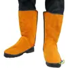 Guardias de Pierna para Soldadura Eléctrica de Piel de Vaca, Cubre Piernas y Pies Anti-Quemaduras para Soldador, Estilo Largo, Piel de Vaca Anti-Salpicaduras, Chispas de Fuego, Velcro, Cubre Zapatos