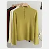 Camiseta Base de Punto de Cuello Alto Parcial para Mujer 2026 Otoño/Invierno Nuevo Suéter Ajustado para Vestir por Capas