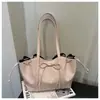 Bolsa de Ombro para o Dia a Dia com Cordão e Laço Nova para Transmissão ao Vivo Grande Capacidade Versátil Bolsa de Ombro Bolsa Feminina com Temperamento