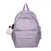 Mochila Escolar para Estudiante Nuevo, Mochila Deportiva Exterior de Color Sólido Simple y Versátil, Mochila Pequeña Deportiva Casual con Estampado de Oso