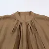 ZA Comércio Exterior Transfronteiriço Europa Roupas Femininas AliExpress Mais Vendido Verão Casual Versátil Gola Redonda Manga Longa Camisa Fluida