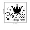 Adesivos de parede com slogan de princesa coroada de rosa, adesivos de parede decorativos para quarto infantil, adesivos autoadesivos