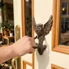 Picaporte de Búho Vintage Estilo Country Americano Manija de Puerta de Hierro Fundido Decoración de Pared de Animales Manija de Puerta Antigua Decoración de Hogar y Patio