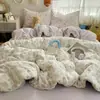 Juego de Cuatro Piezas de Gasa Doble Capa Clase A, Sábana Plana, Funda de Edredón, Sábana Ajustable, Juego de Tres Piezas, Juego de Una Pieza, Dropshipping, Venta al por Mayor del Fabricante, Compra Grupal, Transfronterizo