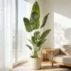 Planta de plátano de viajero artificial transfronteriza para decoración interior del hogar, planta de plátano de viajero artificial en maceta personalizable y desmontable