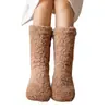 Meias Quentes para Pés de Mulheres no Outono e Inverno, Meias de Chão Quentes com Forro de Fleece e Espessadas para Adultos, Meias para Dormir, Meias de Coral Velvet para Pós-Parto