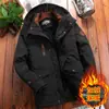 Chamarra de Algodón Acolchada Gruesa de Invierno Suelta para Ocio de Hombre con Forro de Polar, Resistente al Frío, Multibolsillos, 8186