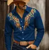 Camisa informal de mezclilla de manga larga para hombre, de moda, transfronteriza, comercio exterior, una pieza, envío directo