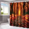 Cortina de Chuveiro Halloween Fantasma Abóbora Amazon Casa Impermeável e à Prova de Mofo Cortina de Chuveiro Divisória de Banheiro Cortina de Chuveiro