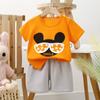 Novo Algodão Puro 100% Algodão Roupa Infantil Meninos e Meninas Camiseta Shorts Esportivo Conjunto Roupa de Casa Dropshipping