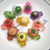 Tortugas de Frutas y Verduras que Brillan en la Oscuridad Figuras de Resina en Bolsas Sorpresa Juguetes de Juego de Imitación para Niños Set de Celebridad de Internet Tortugas de Frutas y Verduras